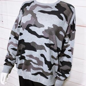 Victoria’s Secret Pink grey Camouflage Print Sweatshirt XXL
